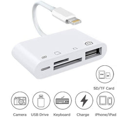 Adaptador lector de cámara 4 en 1 SD TF USB a Lightning IOS 13
