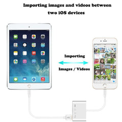 Adaptador lector de cámara 4 en 1 SD TF USB a Lightning IOS 13