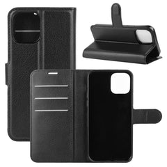 Para iPhone 12 6.1 pulgadas Litchi Texture F...