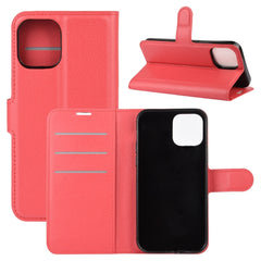 Para iPhone 12 6.1 pulgadas Litchi Texture F...