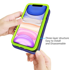 Para iPhone 11 Pro Wave Pattern 3 en 1 Funda...