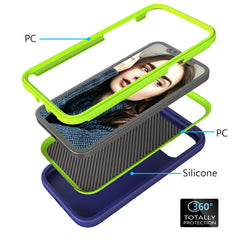 Para iPhone 12 Wave Pattern 3 en 1 Funda pro...