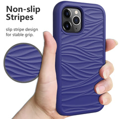 Para iPhone 12 Wave Pattern 3 en 1 Funda pro...