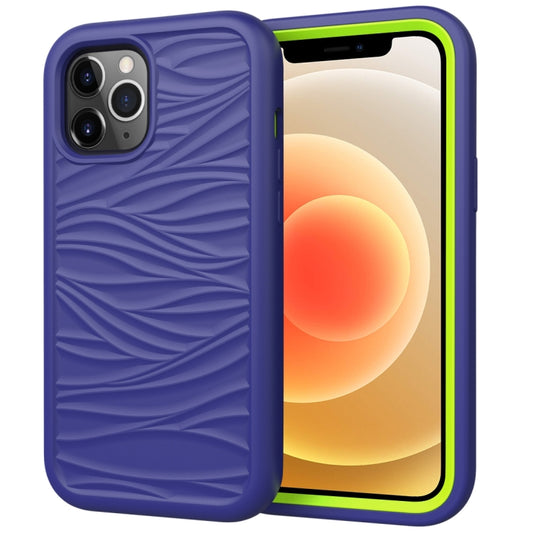 Para iPhone 12 Wave Pattern 3 en 1 Funda pro...