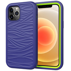 Para iPhone 12 Wave Pattern 3 en 1 Funda pro...