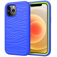 Para iPhone 12 Wave Pattern 3 en 1 Funda pro...