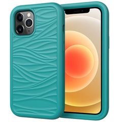 Para iPhone 12 Wave Pattern 3 en 1 Funda pro...
