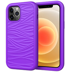 Para iPhone 12 Wave Pattern 3 en 1 Funda pro...