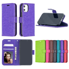 Para iPhone 12 Crazy Horse Texture Funda de ...