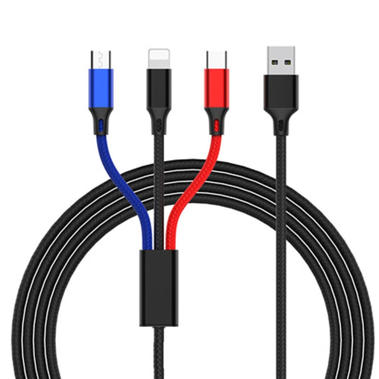 Cable de carga USB 3 en 1 a 8 pines + tipo C + micro USB
