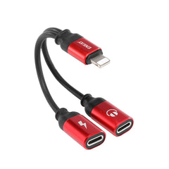 ENKAY Adaptador de audio convertidor de carga de 8 pines a doble 8 pines
