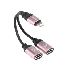 ENKAY Adaptador de audio convertidor de carga de 8 pines a doble 8 pines
