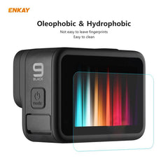 Para GoPro HERO9 ENKAY 3 en 1 Película protectora de vidrio templado