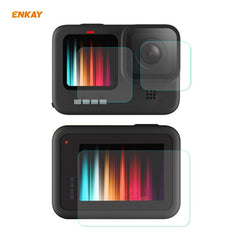 Para GoPro HERO9 ENKAY 3 en 1 Película protectora de vidrio templado