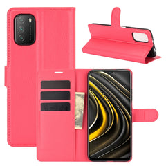 Para Xiaomi Poco M3 Litchi Texture Funda pro...