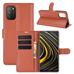 Para Xiaomi Poco M3 Litchi Texture Funda pro...