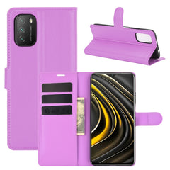 Para Xiaomi Poco M3 Litchi Texture Funda pro...