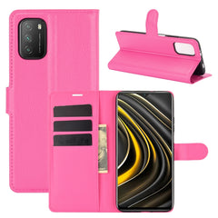 Para Xiaomi Poco M3 Litchi Texture Funda pro...