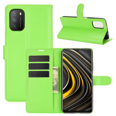 Para Xiaomi Poco M3 Litchi Texture Funda pro...