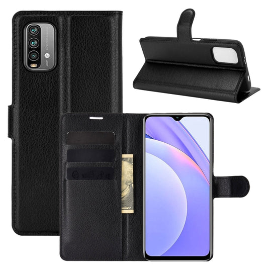 Para Xiaomi Redmi Note 9 4G Litchi Texture F...