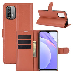 Para Xiaomi Redmi Note 9 4G Litchi Texture F...