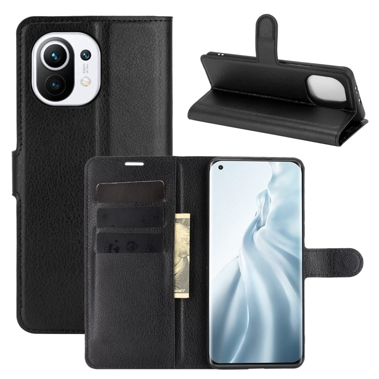 Para Xiaomi Mi 11 Litchi Texture Funda prote...