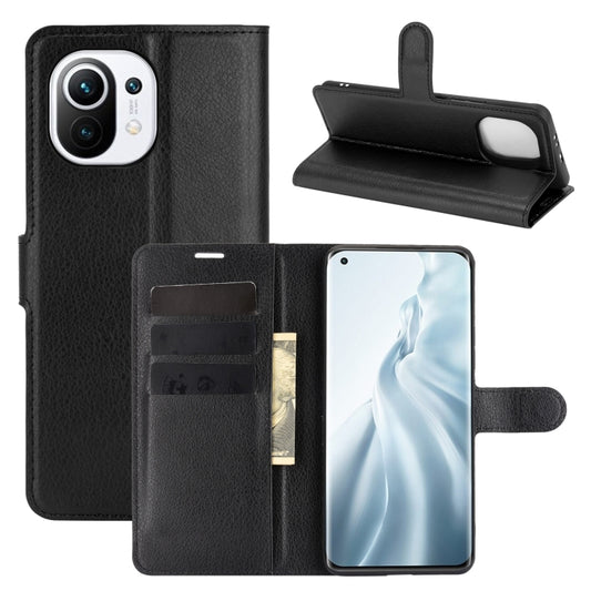 Para Xiaomi Mi 11 Litchi Texture Funda prote...