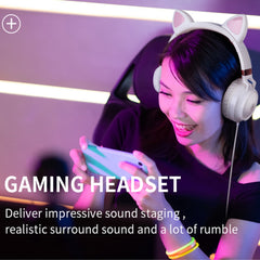 Auriculares estéreo con cable y oreja de gato Muisc con micrófono