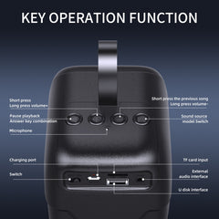 Altavoz Bluetooth cilíndrico portátil