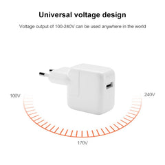 Cargador USB de 12 W + cable de datos USB a 8 pines para iPad, enchufe de la UE