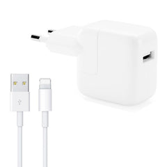 Cargador USB de 12 W + cable de datos USB a 8 pines para iPad, enchufe de la UE
