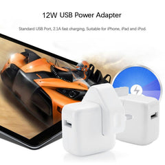 Cargador USB de 12 W + cable de datos USB a 8 pines para iPad, enchufe del Reino Unido