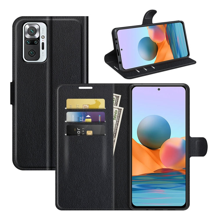 Para Redmi note 10 Pro Litchi Texture Flip Funda protectora de TPU