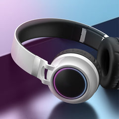 Colorido LED Bluetooth 5.0 Auriculares estéreo HiFi plegables