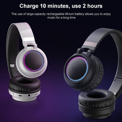 Colorido LED Bluetooth 5.0 Auriculares estéreo HiFi plegables
