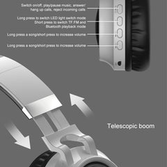 Colorido LED Bluetooth 5.0 Auriculares estéreo HiFi plegables