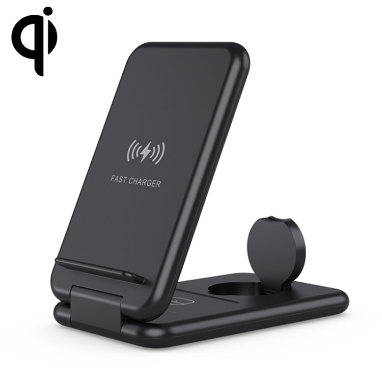 Cargador inalámbrico rápido Qi plegable 3 en 1 de 15 W
