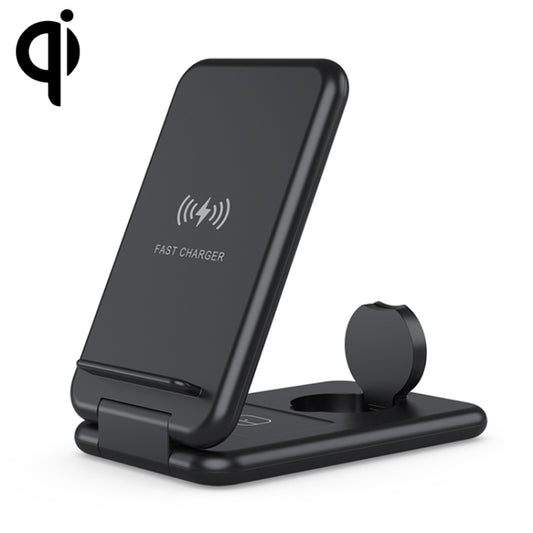 Cargador inalámbrico rápido Qi plegable 3 en 1 de 15 W