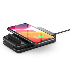Cargador inalámbrico rápido Qi plegable 3 en 1 de 15 W