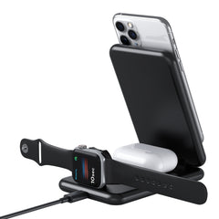 Cargador inalámbrico rápido Qi plegable 3 en 1 de 15 W