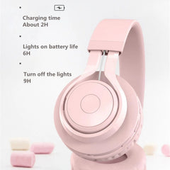 BT06C Bonito auricular inalámbrico para niños con micrófono y luz LED