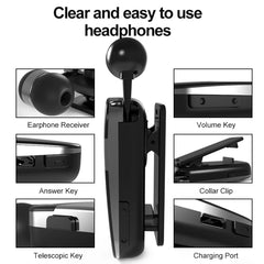 Auricular estéreo inalámbrico Bluetooth K53 con clip para usar