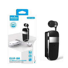 Auricular estéreo inalámbrico Bluetooth K53 con clip para usar