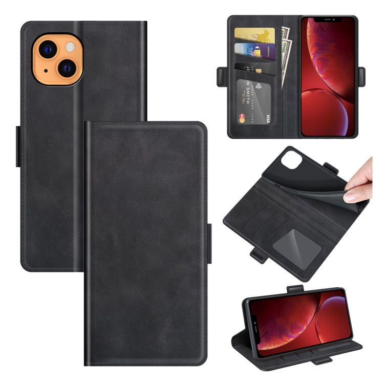 Funda de cuero con tapa horizontal para iPhone 13 mini