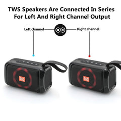 Altavoz Bluetooth portátil TG193 con luz LED