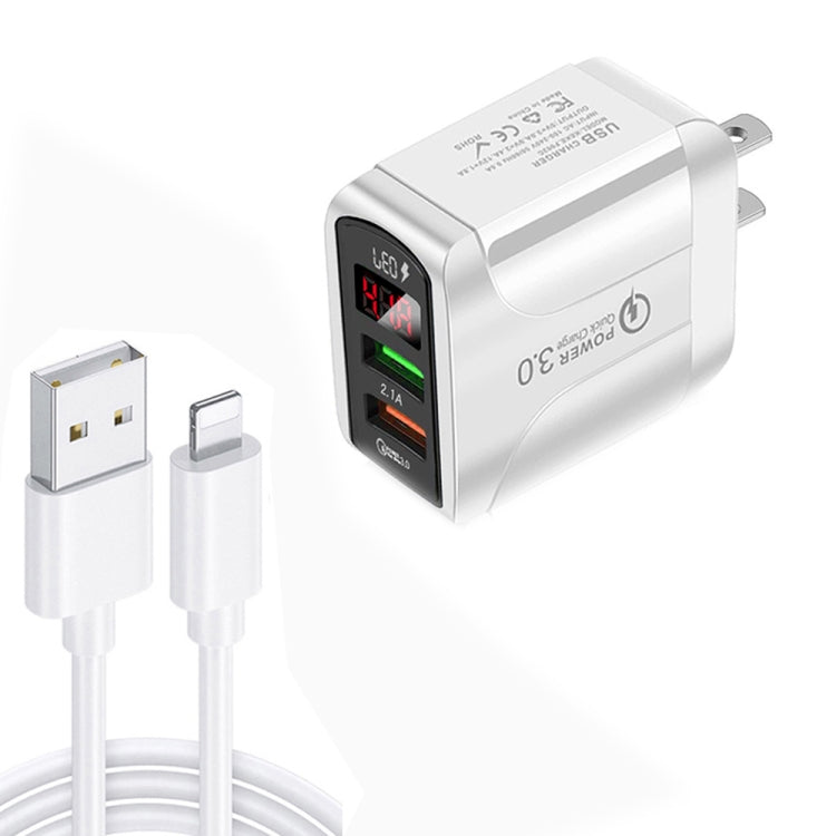 F002C QC3.0 USB + USB 2.0 LED Pantalla digit...