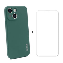 ENKAY Funda de Silicona + Protector de Cristal para iPhone 13