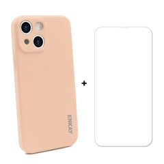 ENKAY Funda de Silicona + Protector de Cristal para iPhone 13