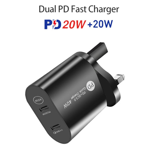 002 Cargador rápido PD USB-C / Type-C de dob...