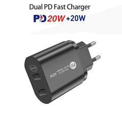 002 Cargador rápido PD / tipo C de doble pue...